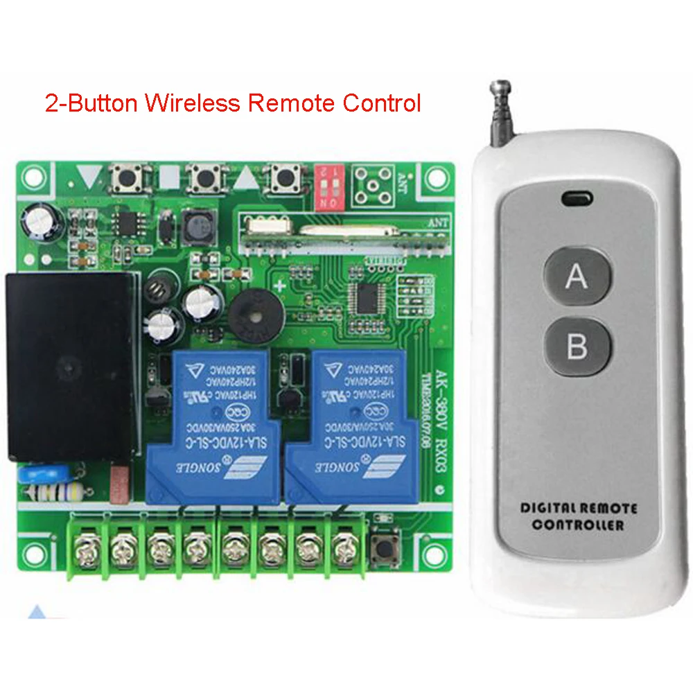 

High-Power 30A Learning Type 220-380V 2-3-Way Remote Control Switch With Remote Control/Water Pump Motor Lamp Control