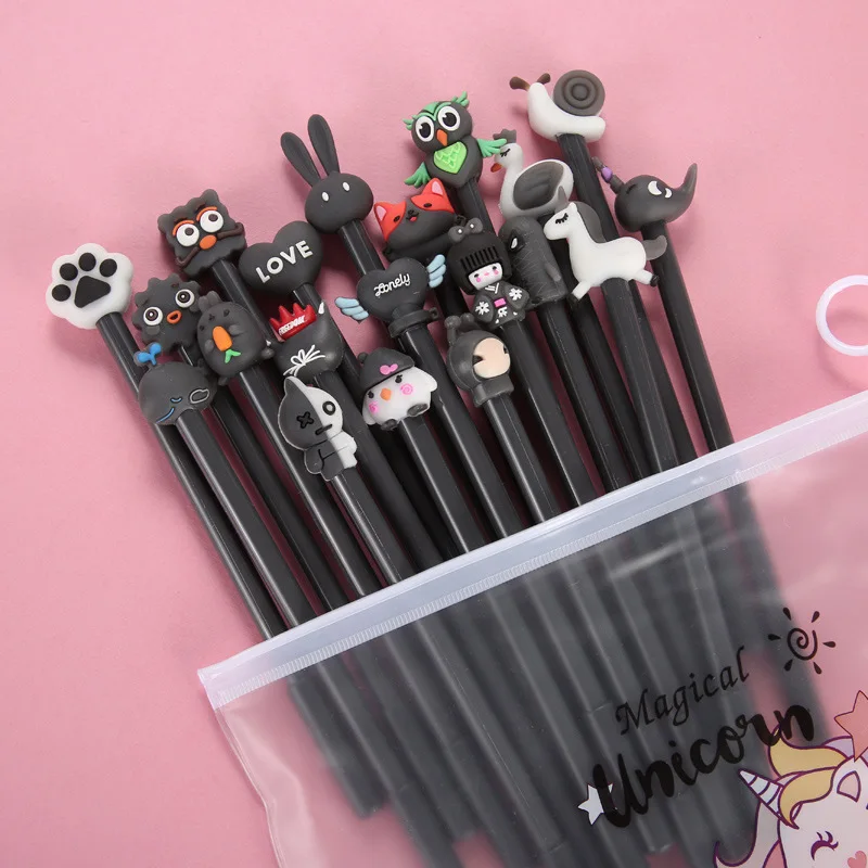 50 PCs Neutral Pen Cute Cartoon Wholesale Gel Pen with different shape Writing Tool Office Stationery Student Signature Pen