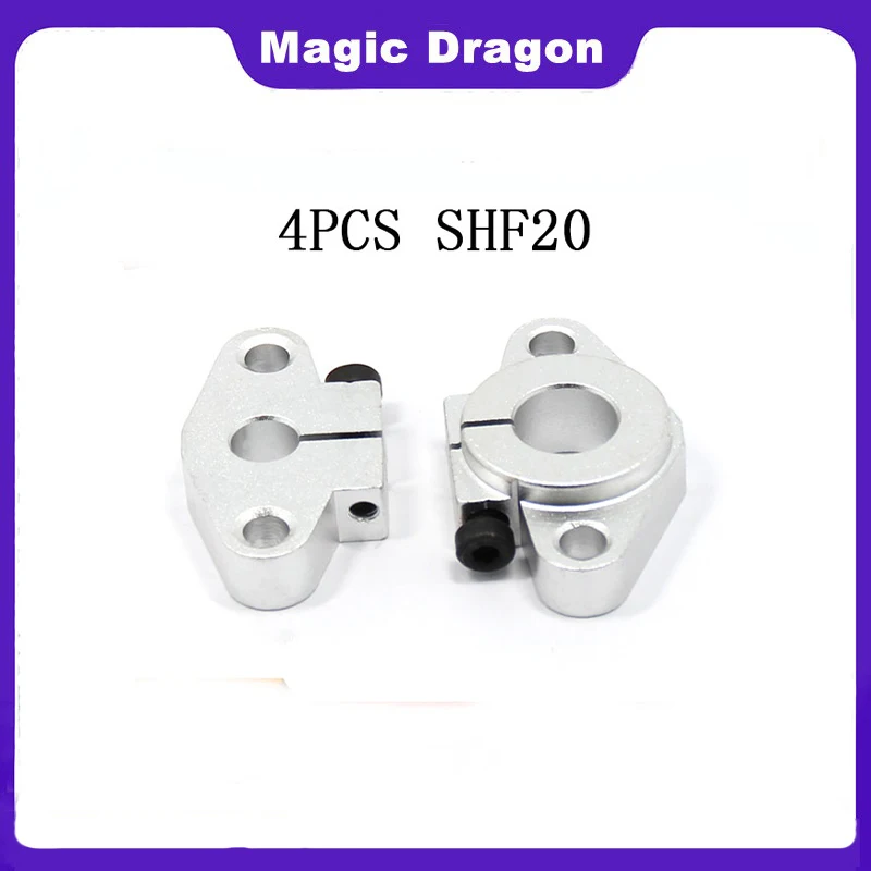 4Pc SHF20 20mm Aluminum linear Rod Rail Shaft Support CNC Router parts 3d printer parts Linear Bearing Shaft Support CNC Router