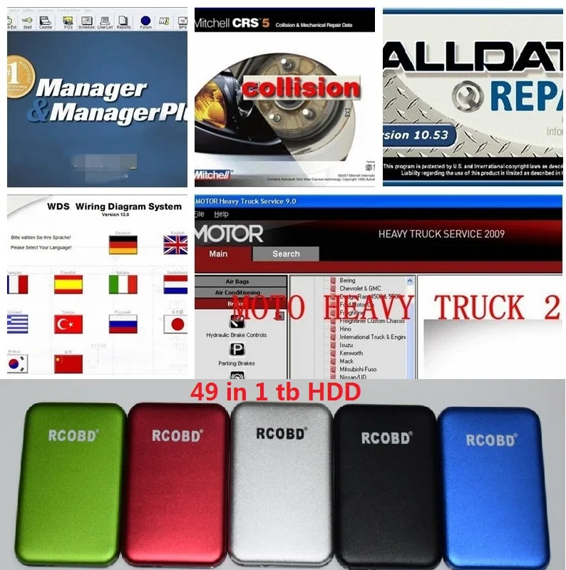 2024 Auto Repair software 49 in1 1tb hdd usb 3.0 Alldata 10.53 Mit- 2015 ATSG Vivid workshop data 2 years warranty