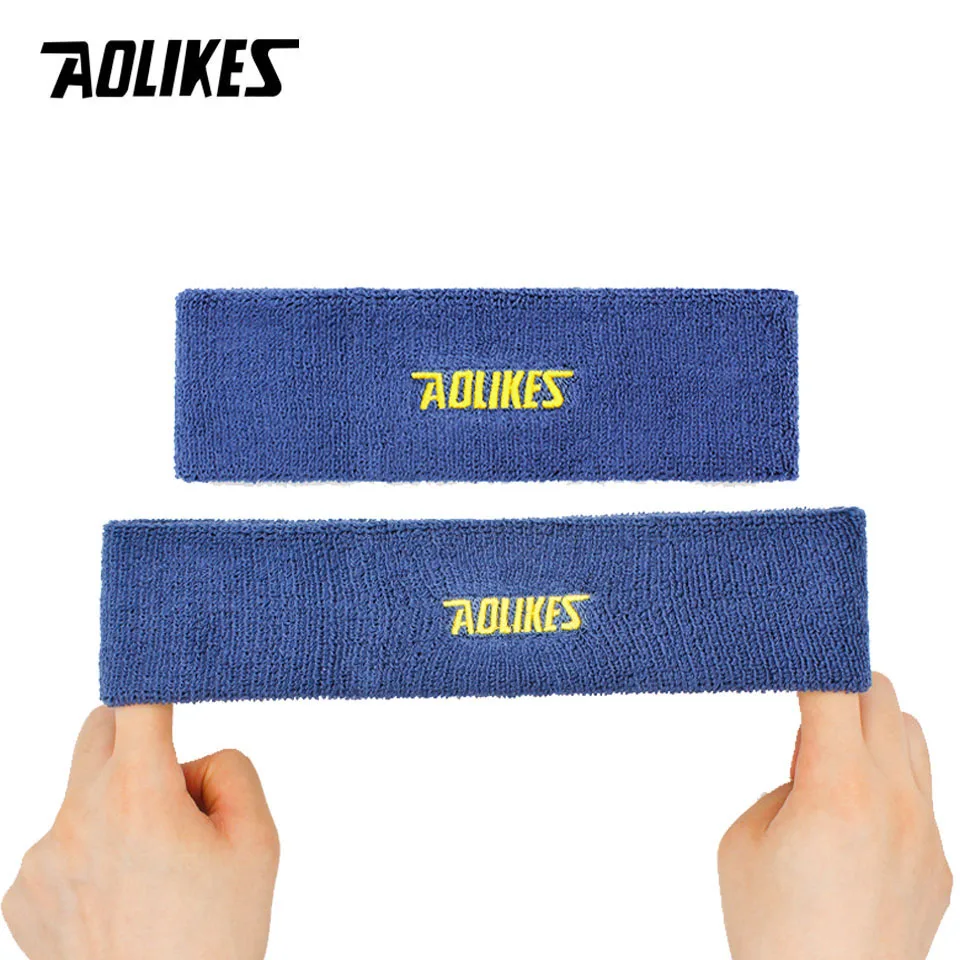 AOLIKES 1PCS High Quality Cotton Sweat Headband For Men Sweatband women Yoga Hair Bands Head Sweat Bands Sports Safety