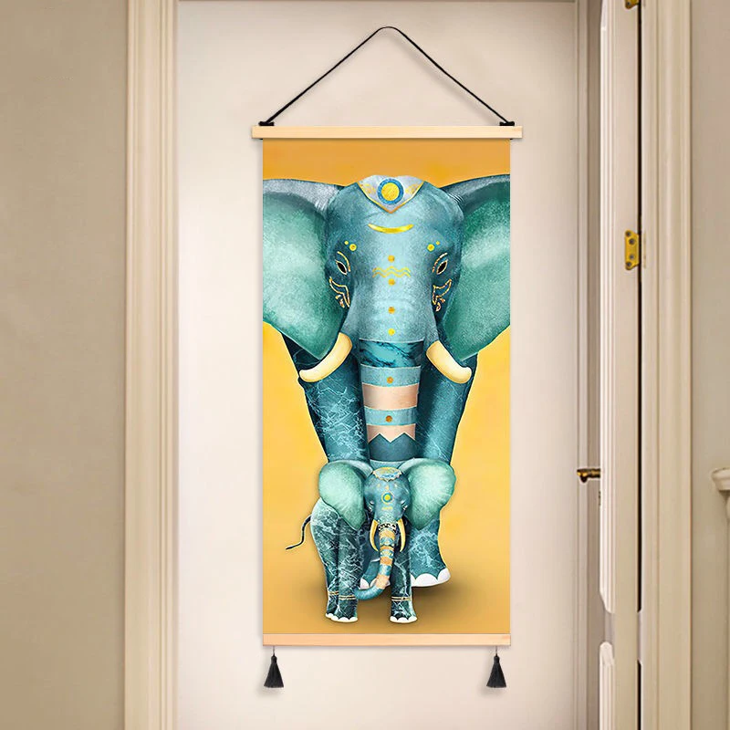 

Chinese Style Canvas Decorative Hang Painting Living Room Background Wall Art Poster Tapestry Home Office Decoracion Para Sala