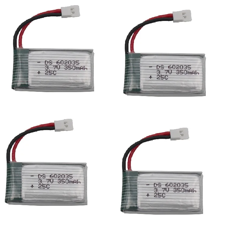 H107-A24 3.7V 350mAh Battery  For Drone Hubsan H107D/H107C 4-axis RC Aircraft 4PCS