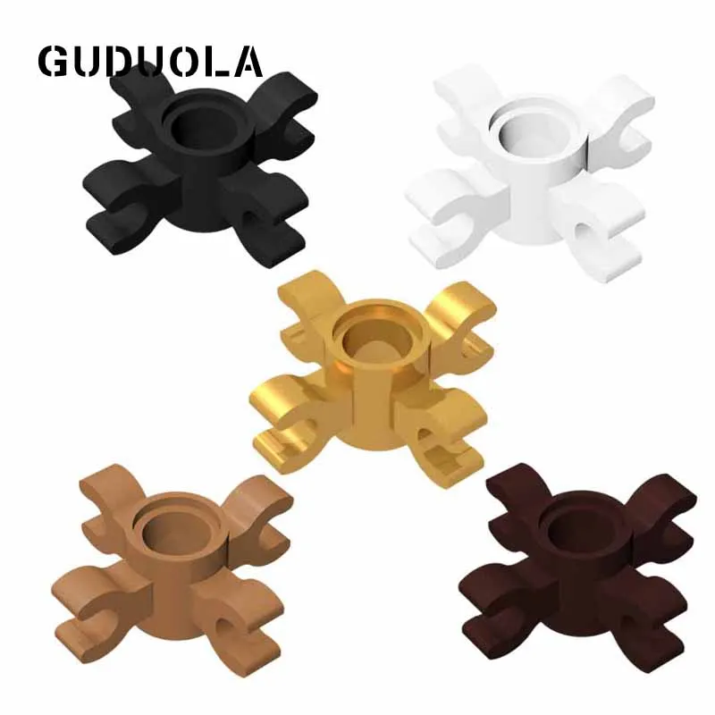 Guduola Special Bricks Pin Connector Round with 4 Clips 90202 Compatible 15646 MOC Build Parts 50pcs/LOT