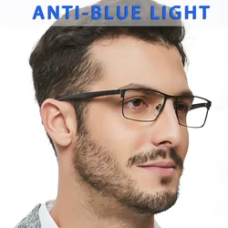Blue Light Glasses Frame Men Square Eyewear Fashion Metal Eye Myopia Prescription Eyeglasses Acetate Legs Male Optical Frame