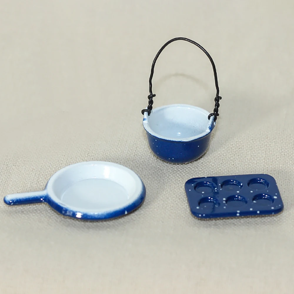 1/12 Dollhouse Miniature Accessories Mini Pastry Board Plate Simulation Kitchen Pan Pot Model for Doll House Decoration