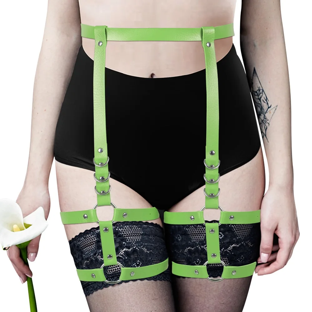 

Bdsm Leather Women's Belt Harness Punk Goth Pole Dance Rave Costume Stocking Garters Harajuku Accessories Sword Belt Thigh Bands