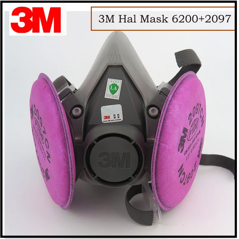 3M 6200 with P100 Filter 2097 Half Facepiece Reusable Respirator Respiratory Virus Protection Filter Cotton Gas Mask F007845