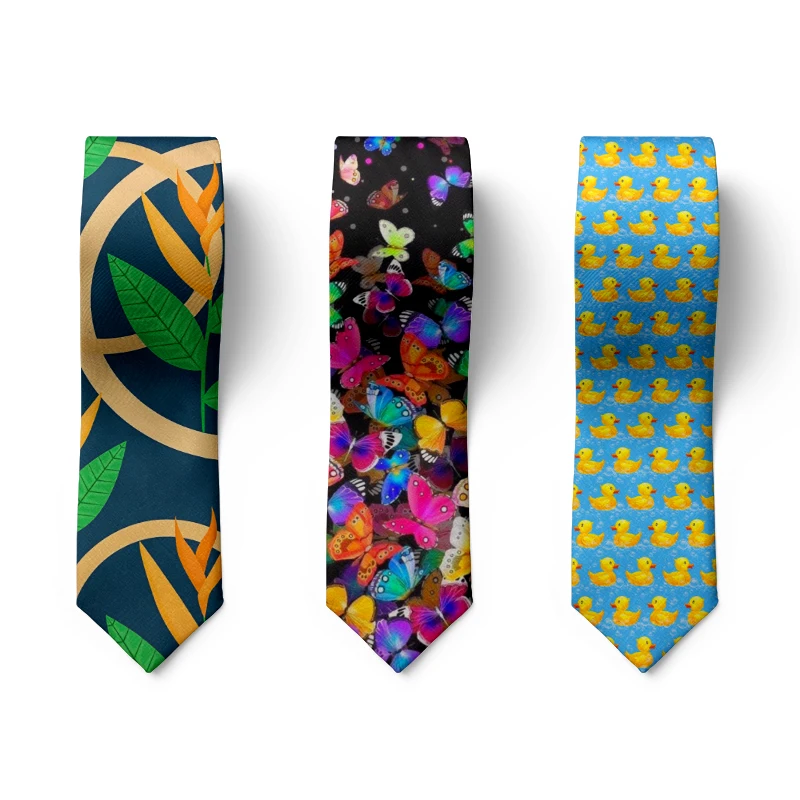 Fashion Colorful Funny Tie For Men 8cm Novel Harajuku Printed Neckties  Man's Wedding Gravatas Para Homens Shirt Accessories Tie