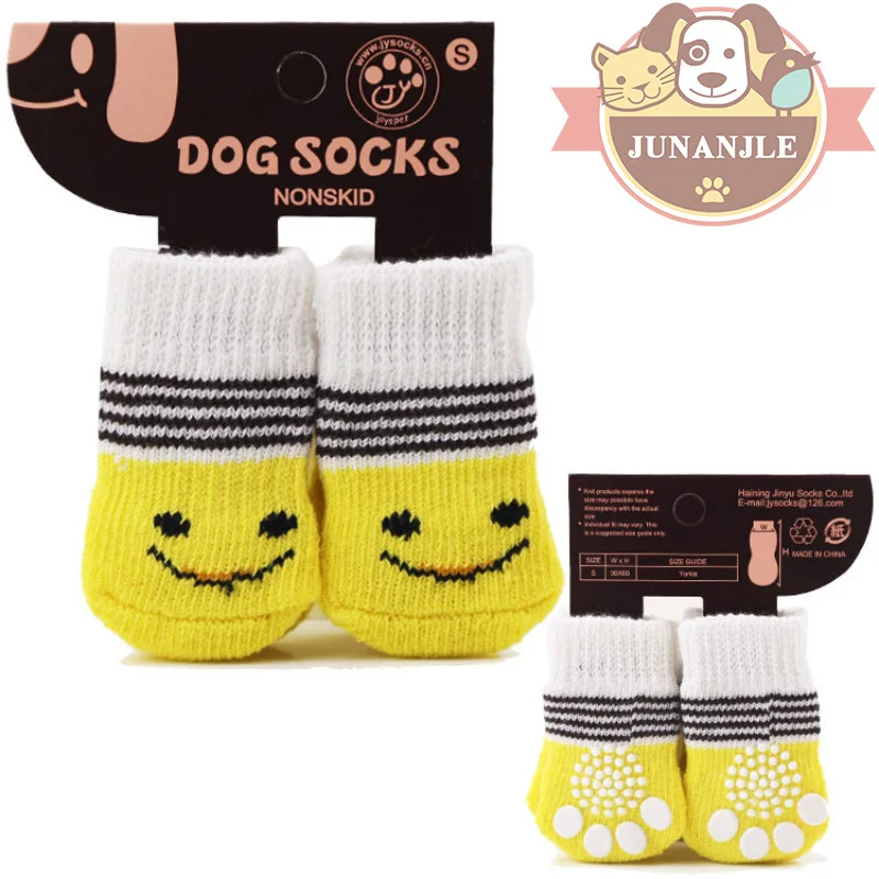 Non Slip Socks for Dogs, Pet Accessories, French Bulldog, Teddy, Beagle, Christmas, New Year, 4Pcs Set