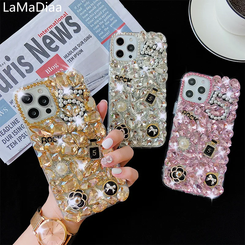 Luxury 3D Diamond Case Rhinestone Bling Phone Cover funda coque For Xiaomi 12 13 For Redmi Note 10 11 12 13 Pro Plus