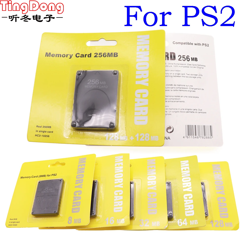 1pcs For PS2 Expansion Cards 8MB/16MB/32MB/64MB/128MB/256MB Megabyte Memory Card For PS2 Slim Game Data Console