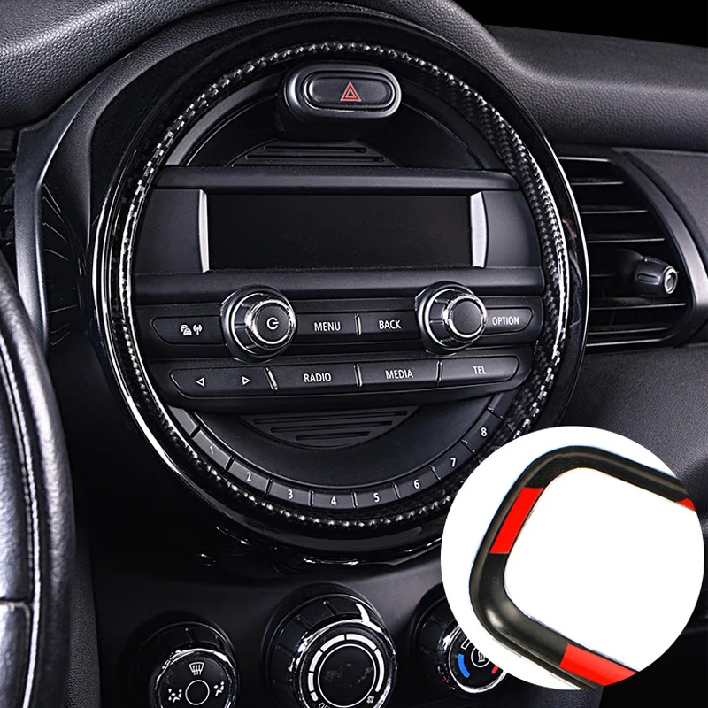1PC Central Control Car Navigation Ring Decoration Trim Cover For MINI Cooper F54 F55 F56 F57 Styling Auto Accessories Red