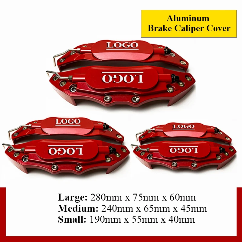 2Pcs S/M/L Metal Car 3D Disc Brake Caliper Covers Sticker For Dodge Charger SRT8 SRT4 Dart Durango Caliber Journey Accessories