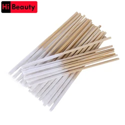 1 Bag 60pcs Bamboo Cotton Stick Swabs Buds With Long Cotton Head For Eyebrow Lips Eyeline Permanent Tattoo Makeup Cosmetics