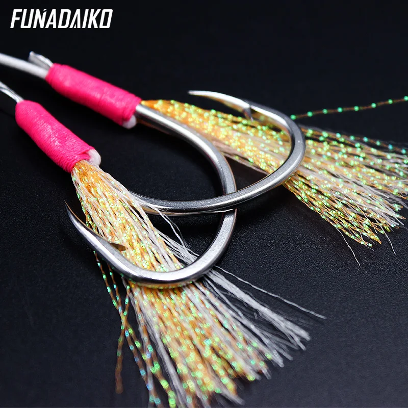 FUNADAIKO Strong PIKE Hook Double Jig Hook Slow Jigging Hook Hooks Fishing Official-Website Assist hook  Double Jig Hooks tackle