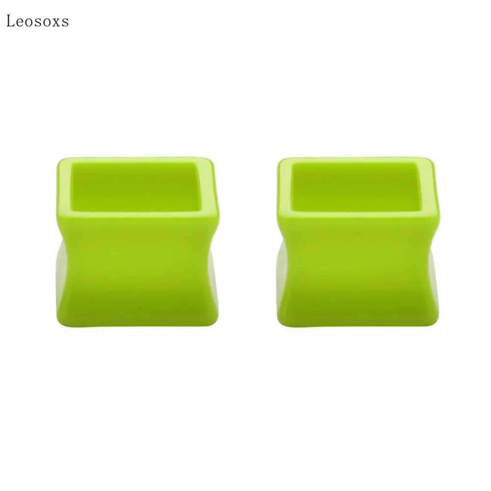 Leosoxs 2pcs Fashion Simple Square Ear Expander 6mm-14mm Exquisite Piercing Jewelry