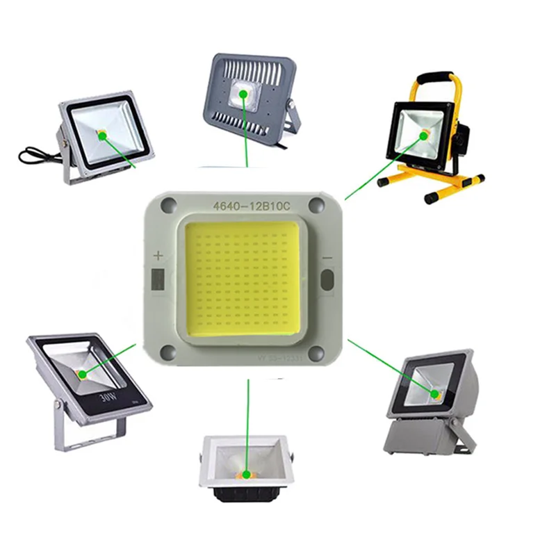 Chip cob produto de led, potência completa watts 10w 20w 30w 50w, chip de contas da lâmpada + fonte de alimentação de led driver para holofote
