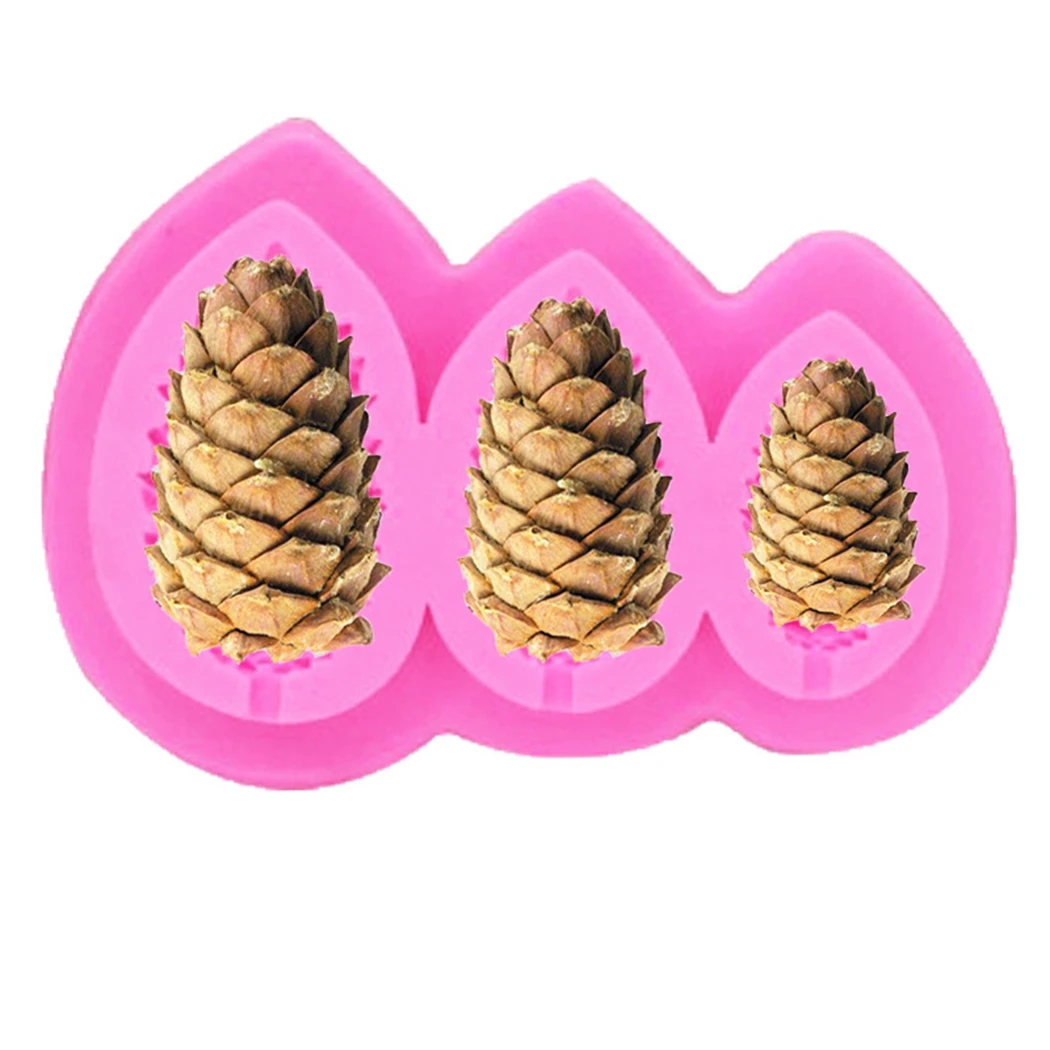 

3-Grid Christmas Sugar craft Pine Cones Silicone Mold Fondant Mold Pine Nuts Christmas Cake Decorating Tools Chocolate Mold