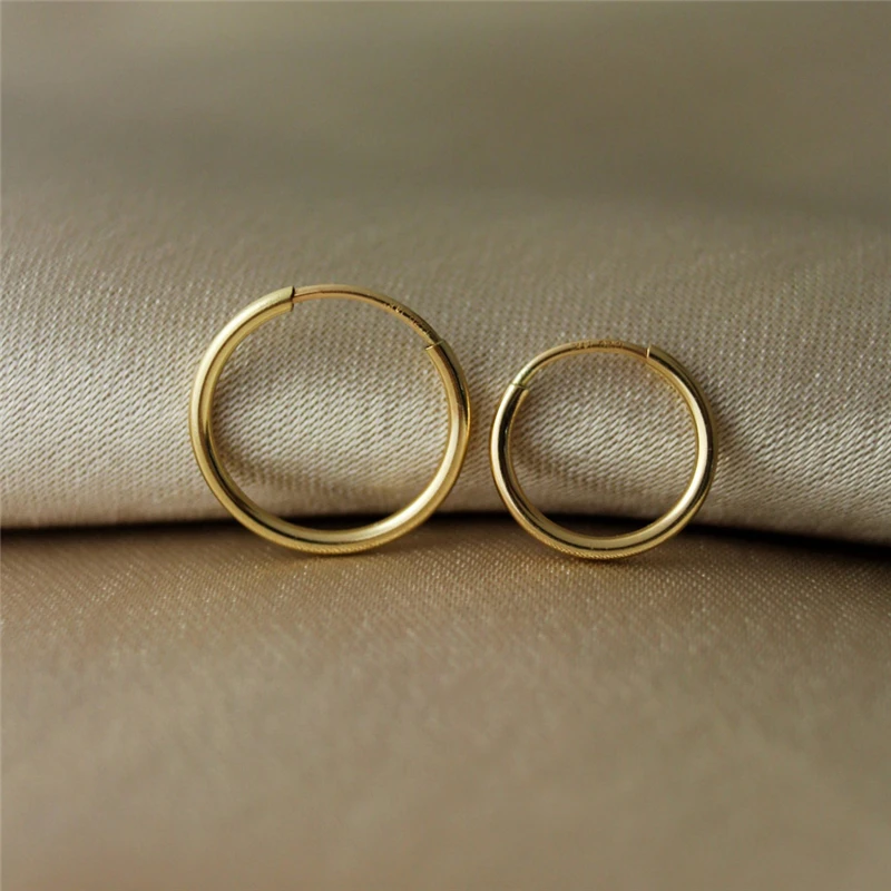 14K Goldfilled Endlos-Creolen in 10 Größen – Goldschmuck, Gold-Creolen, Brincos, Pendientes, Oorbellen, Boho Damenohrringe – Detail 9