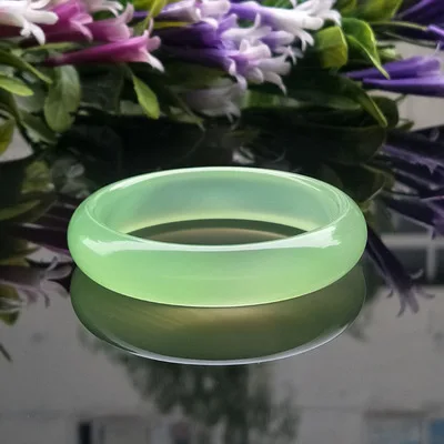 Natural Agate Chalcedony Grape Green 54-64mm Bracelet Elegant Princess Jewelry Best Gift for Mother and Girlfriend