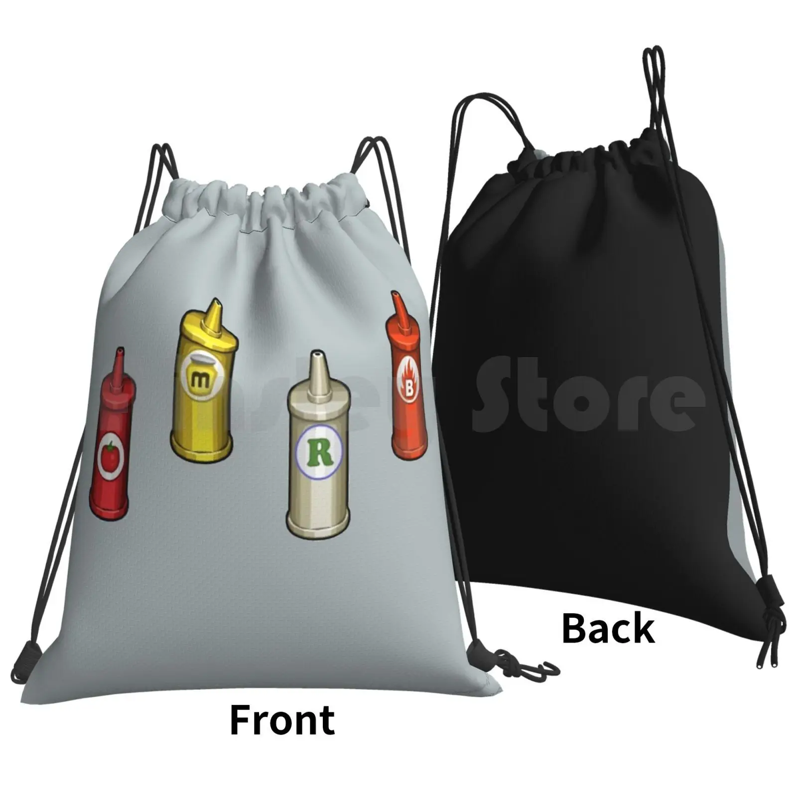 Papa Louie Sauce Pack Backpack Drawstring Bag Riding Climbing Gym Bag Pack Pack Small Cheap Funny Cool Games Video Game