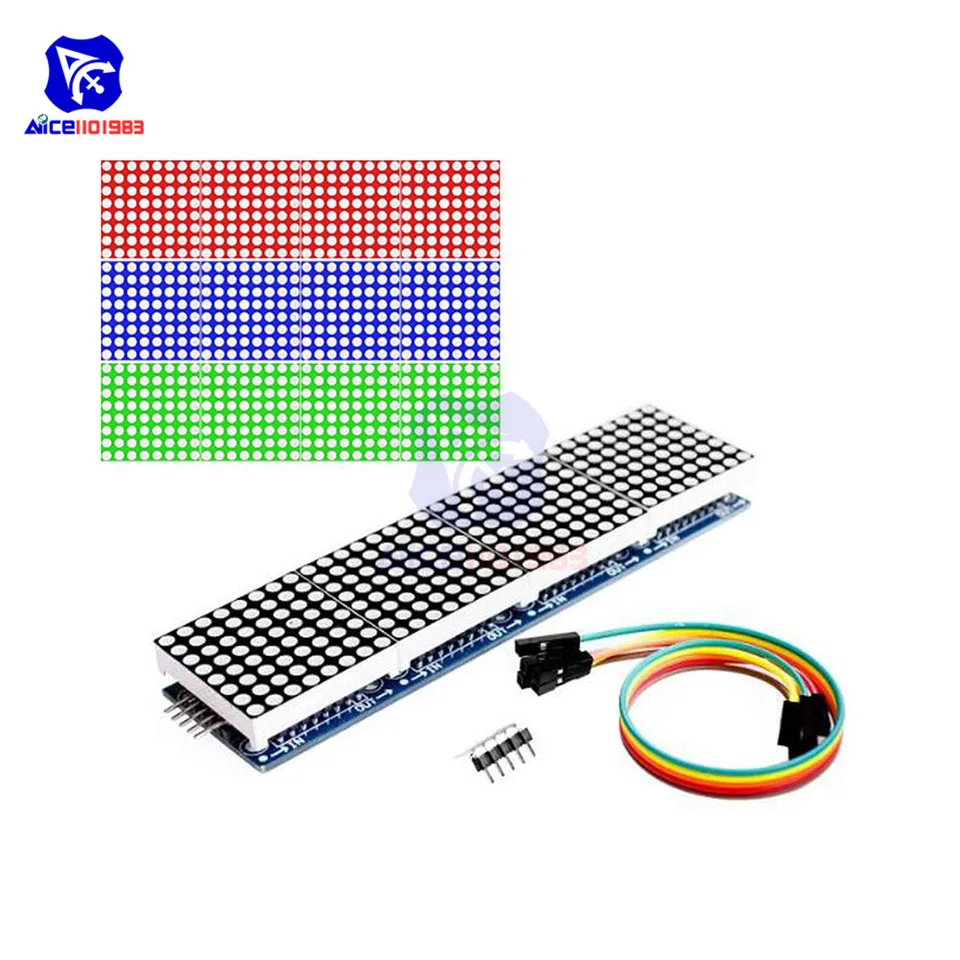 Modulo Display LED 4 In 1 Con Driver 7219 – Matrice Di Punti 8x8 Per Arduino E MCU, 5V, Cascata