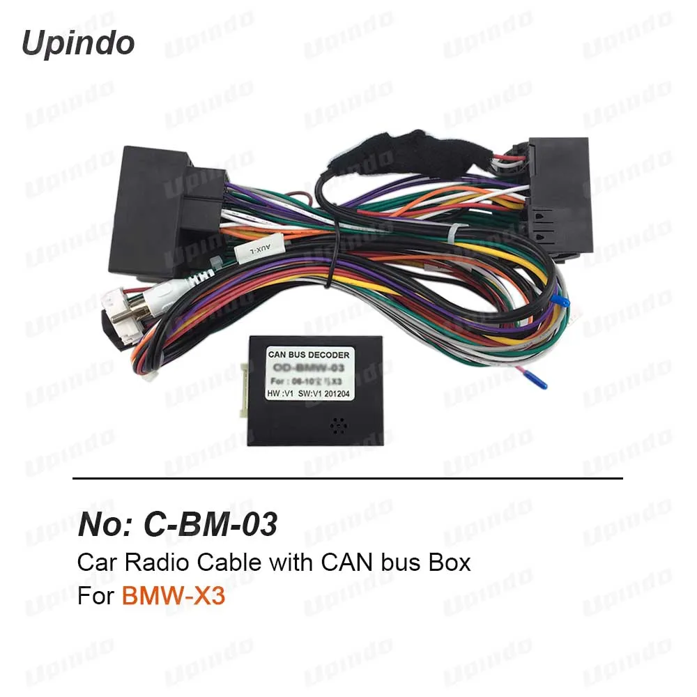 

Car Radio Android Head Unit Cable with CAN-Bus Box Adapter Wiring Harness Power Connector ISO Socket for BMW X3