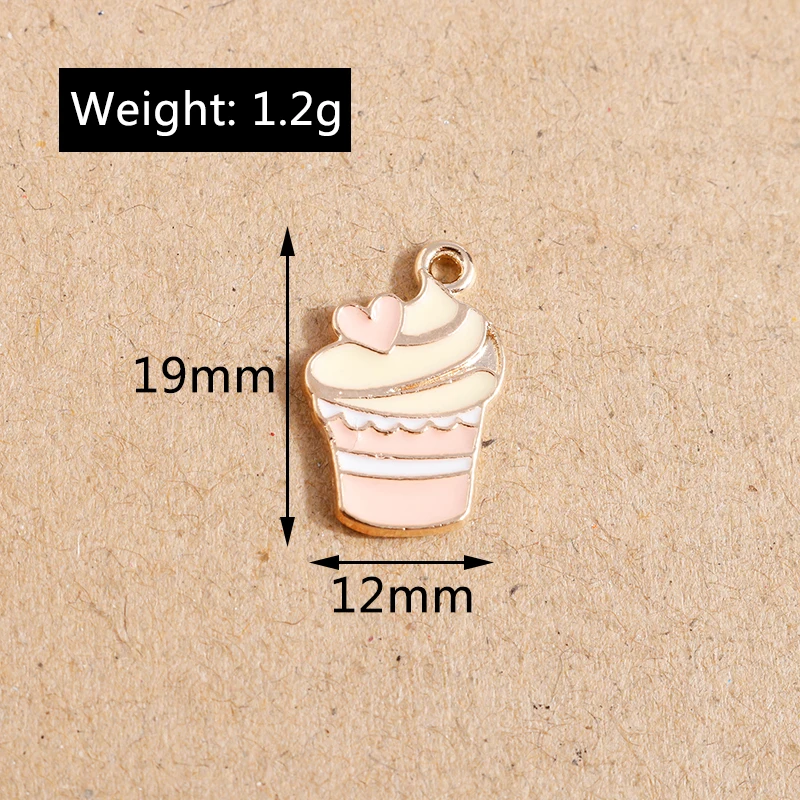10 Stück Emaille-Anhänger für Lebensmittel und Getränke für Schmuckherstellung, Kuchen, Milch, Cola, Eiscreme, Anhänger, handgefertigte Halskette, Ohrringe, Bastelbedarf – Detail 40