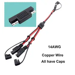 14AWG SAE Connector 1 to 2x Way Splitter Power Charger Automotive Adapter Cable  with SAE to SAE Adapter