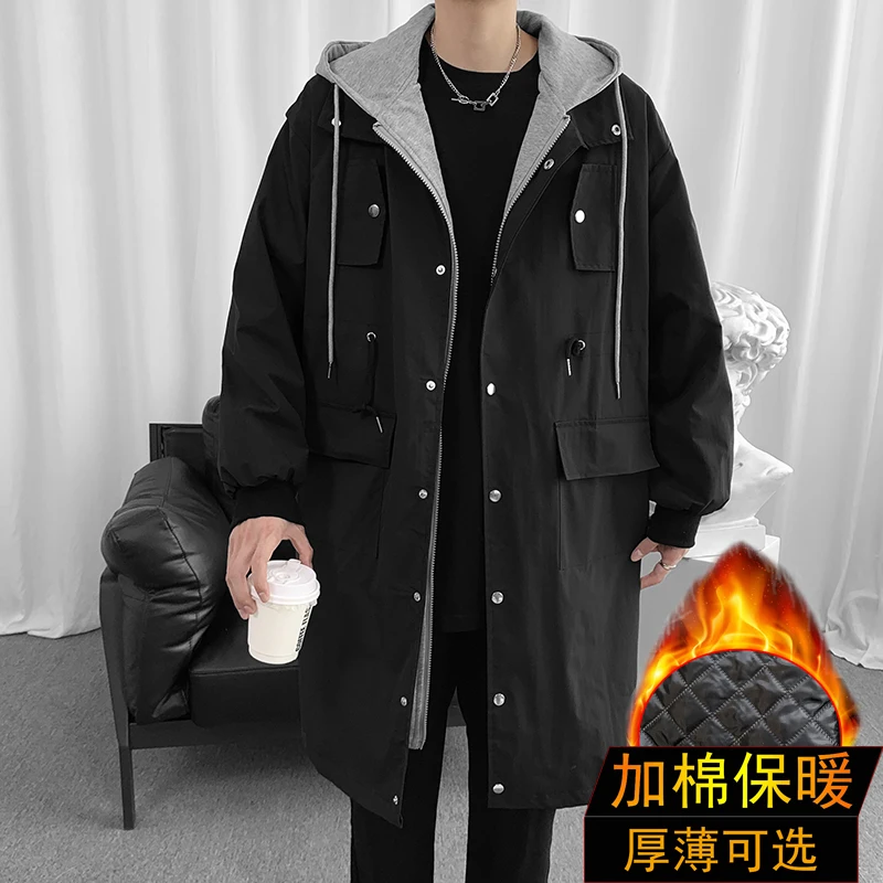 2024 new arrival winter coats men thicken warm hooded Jackets fashion trench coat, mens fashion casual Windbreaker size M-3XL