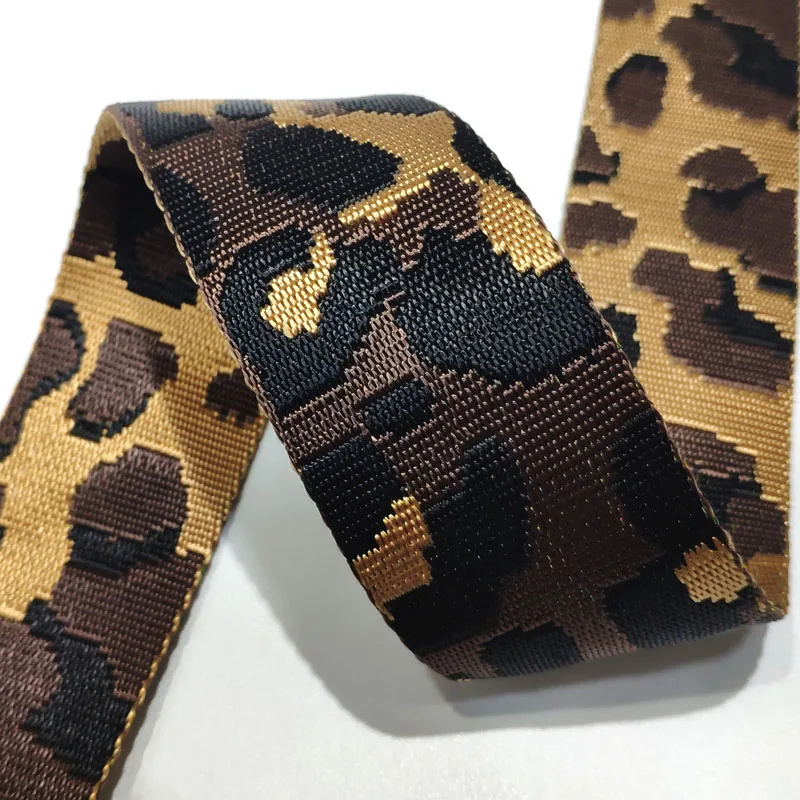 2 Inch 50mm High Quality Camo Webbing Printed Military Brown Color 1.7mm Thickness 50 Yards