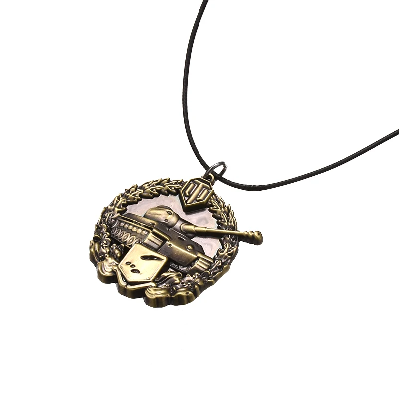 Game World Of Tanks Necklace Cosplay Letter Logo Round Neck Chain Pendant Collar Charm Gift For Brothers Men Fans Accessories