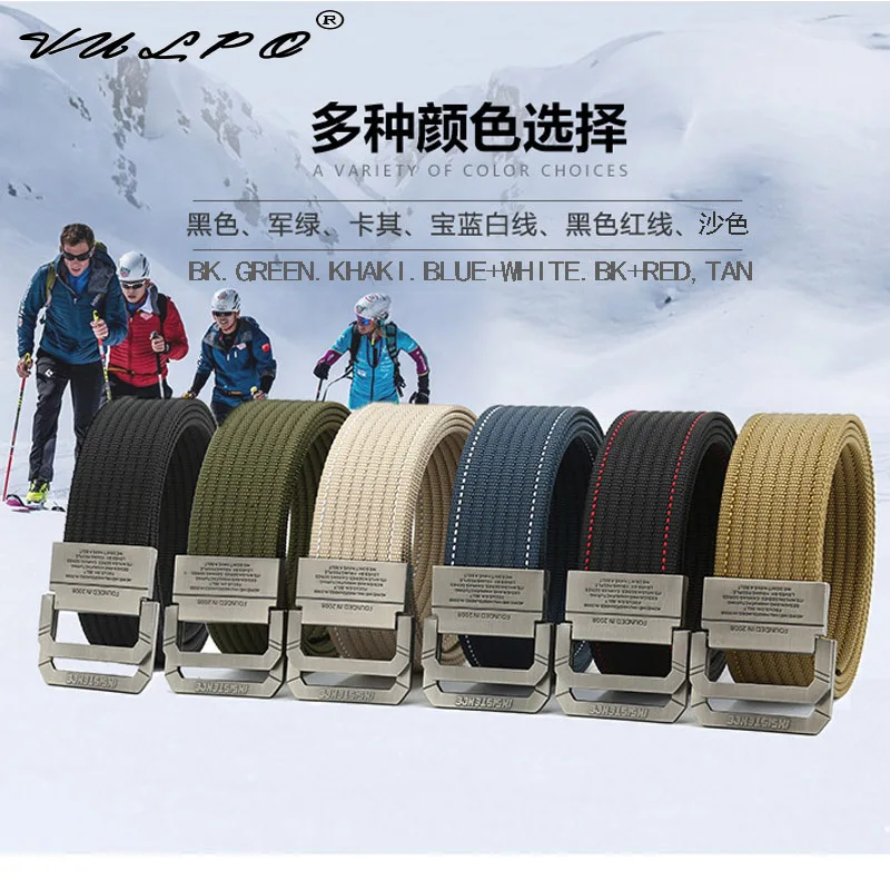 

VULPO Men Belt Outdoor Equipment Tactical Belt Man Double Ring Buckle Nylon Belts