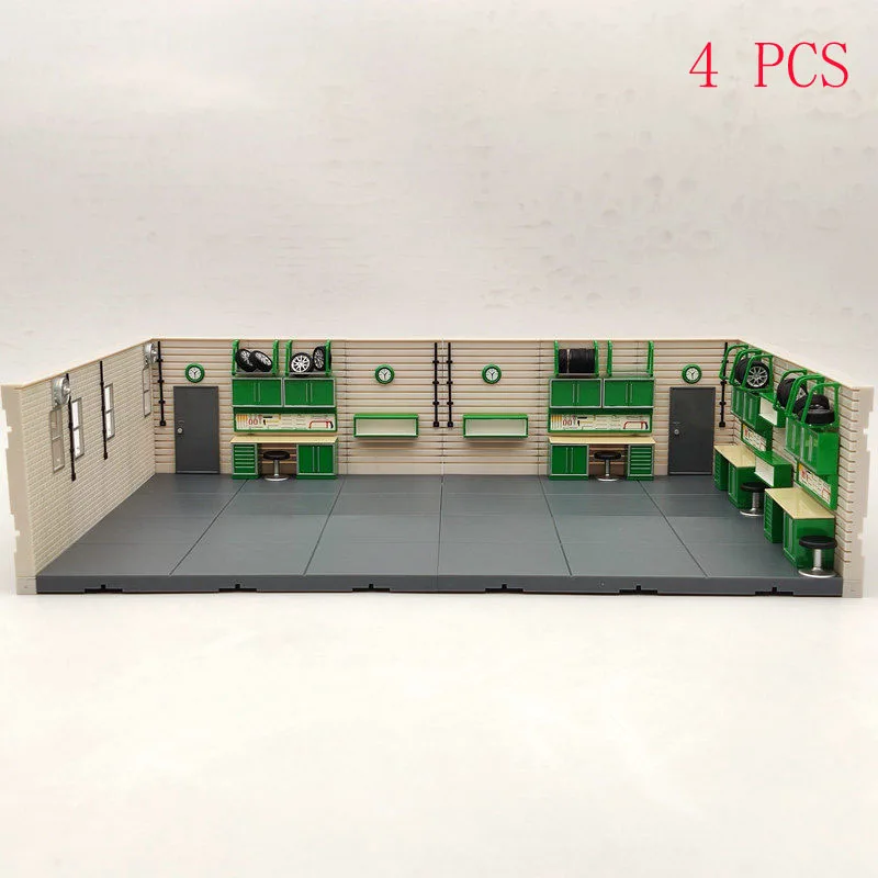 1/2/4 PCS 1:43 Scale Aurora Garage Diorama Scene Model (not include model cars)