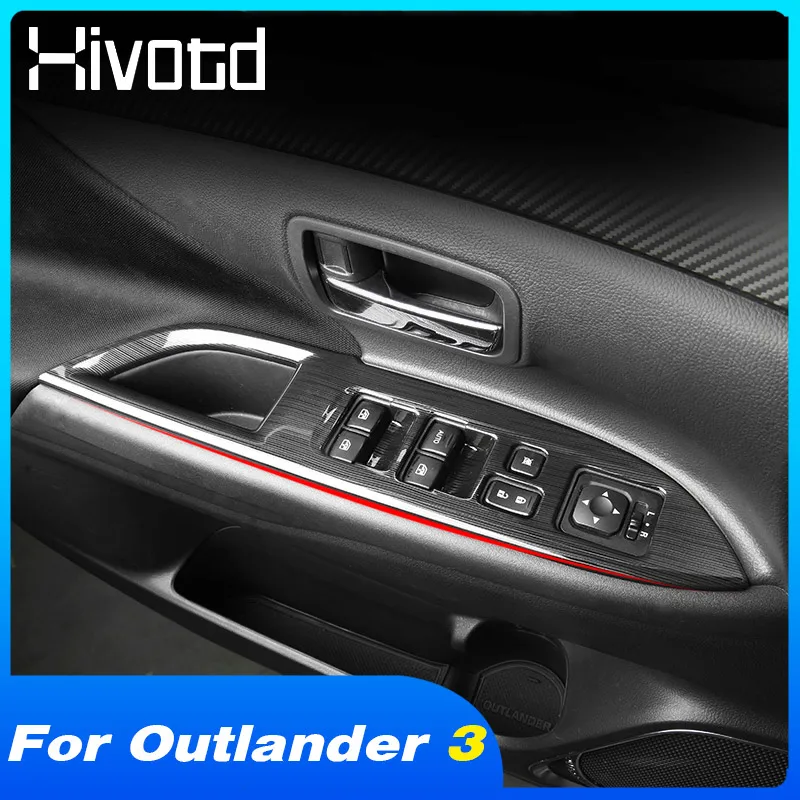 Hivotd Window Button Cover Anti-wear Parts Interior Trim Styling Protection Car Accessories For Mitsubishi Outlander 3 2016-2022