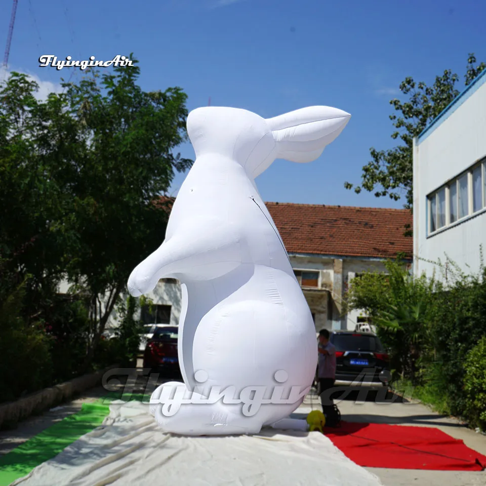 

Outdoor Giant Animal Mascot White Rabbit Balloon Inflatable Easter Bunny For Yard And Park Decoration