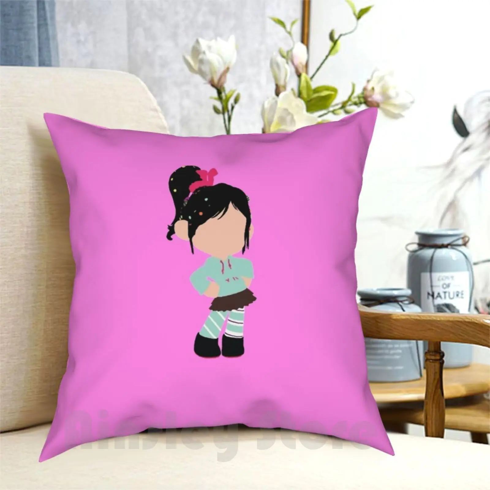 Sugar And Spice Pillow Case Printed Home Soft Throw Pillow Wreck It Ralph Wreck It Ralph Vanellope Von Schweetz