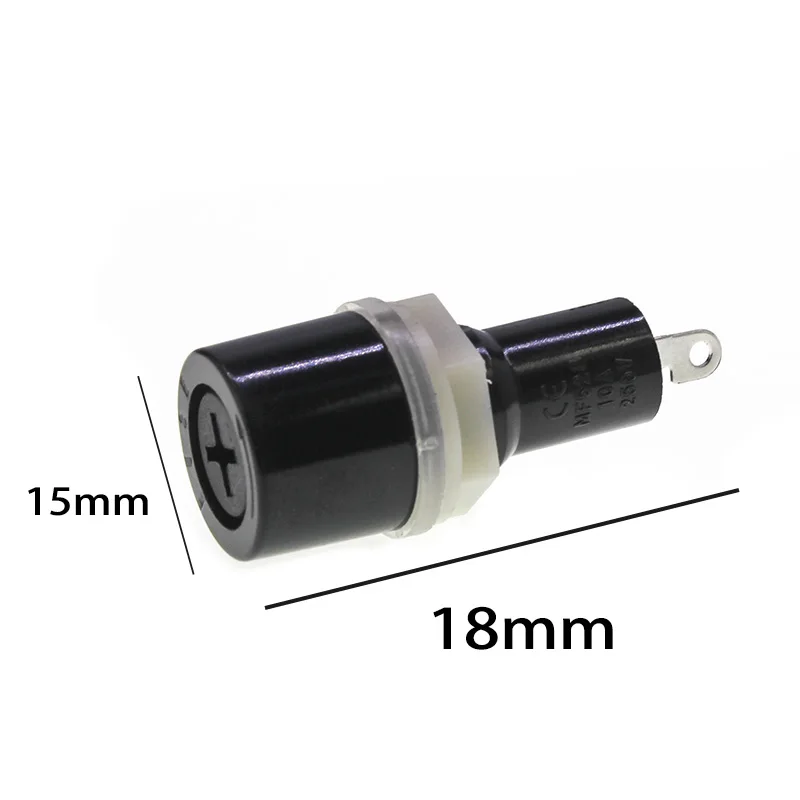5x20mm 10A cross glass Fuse Holder Connectors Insurance Socket Copper Wire Circuit Breakers 5*20 insurance Panel Mount