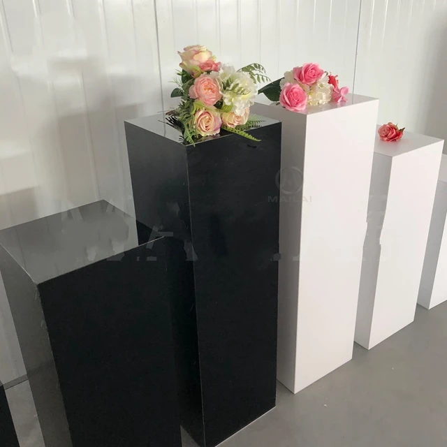 

3pcs/set)White Square rectangle clear Acrylic/mental wedding Display Pedestal Plinth For Wedding Event yudao815