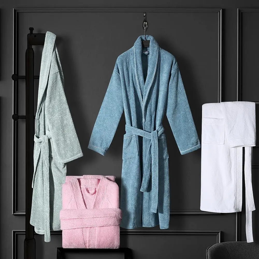 

Japan Style Kimono robe Cotton Unisex Robes Sexy Bath Robe Men Women Sleepwear Toweling Terry Casual Thick Home Bathrobe Gowns