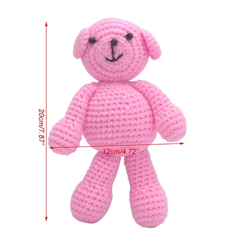 Newborn Baby Girls Boys Bear Photography Prop Photo Crochet Knit Toy Cute Gift T3LA