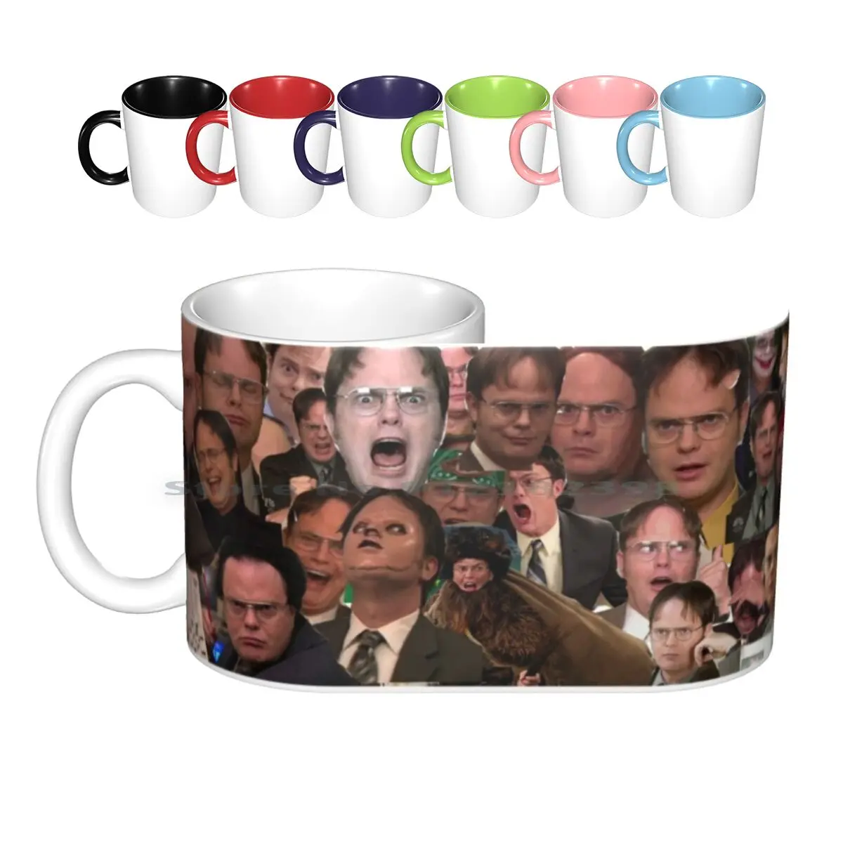 Dwight Schrute Collage Ceramic Mugs Coffee Cups Milk Tea Mug Dwight Dwight Shrute Shrute Mose Michael The Office The Office