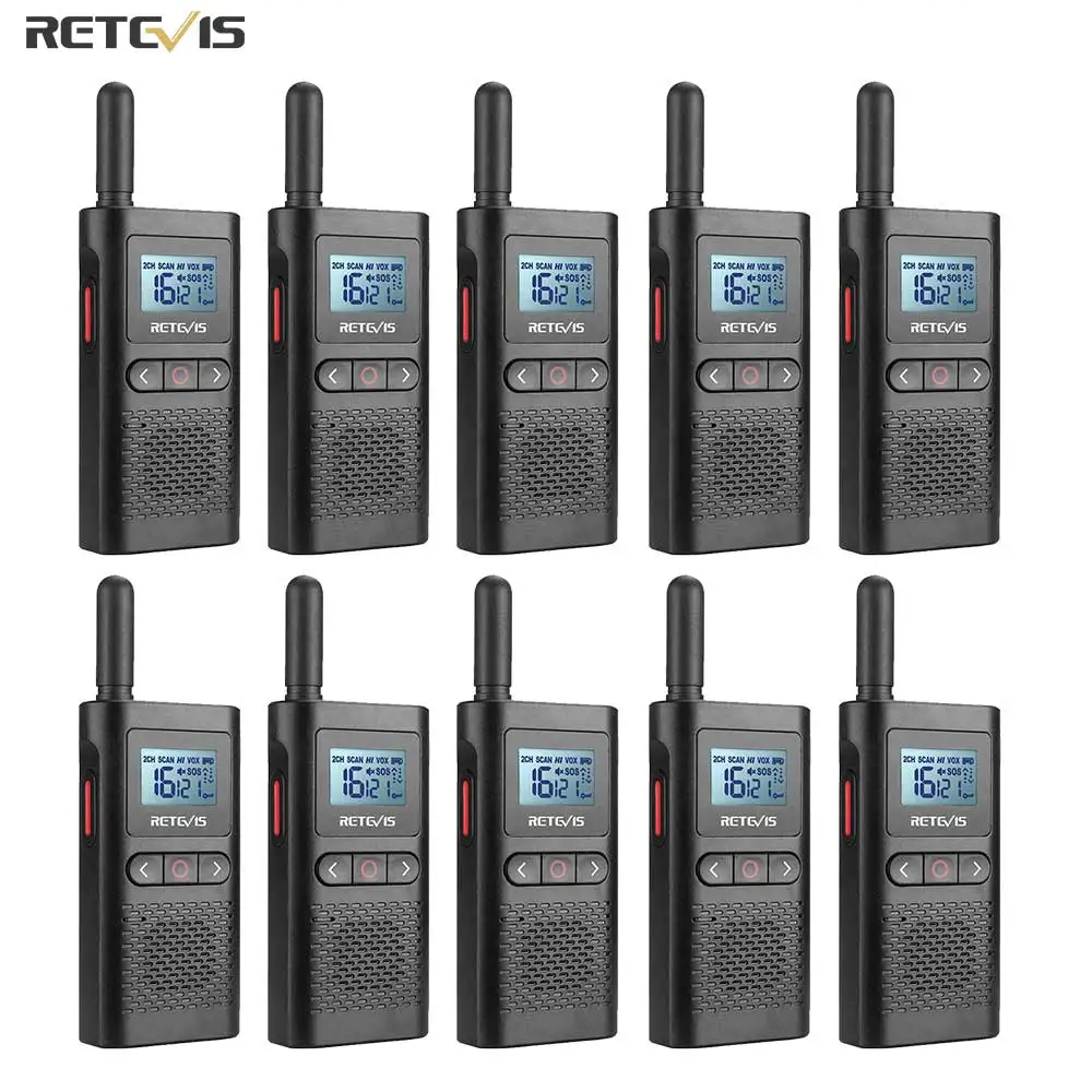 Retevis Walkie talkie 10pcs RB628 Mini Walkie-talkie PMR 446 FRS PTT VOX Two-Way Radio for Hotel Cafe Restaurant Outdoor Hunting