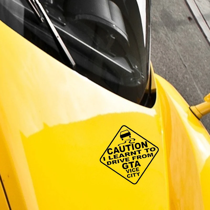 ملصق سيارة الحذر تعلمت لدفع من GTA نائب مدينة السيارات الدراجات النارية الملحقات الخارجية شارات الفينيل لشركة فولكس فاجن GTI