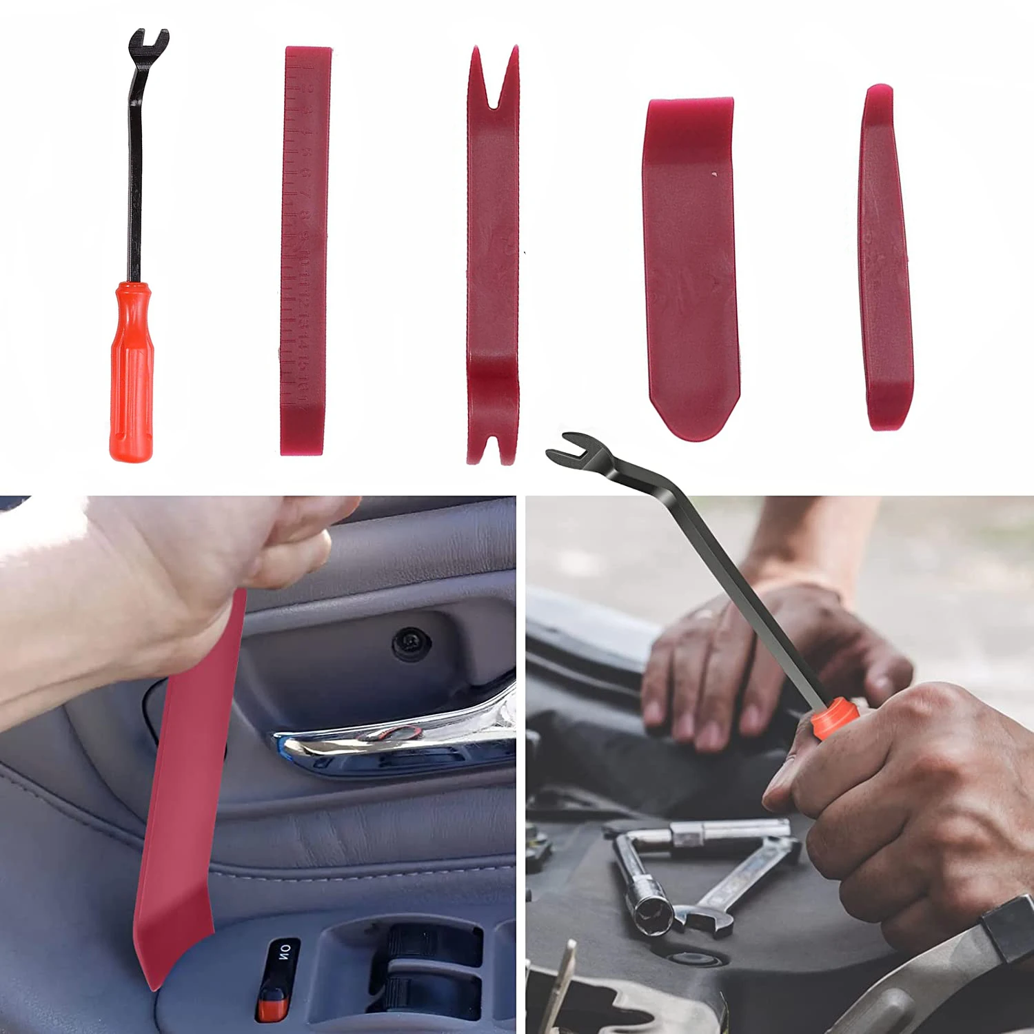 

Auto Door Clip Panel Trim Removal Tool Kits Navigation Disassembly Blades Car Interior Plastic Seesaw Conversion Repairing Tools