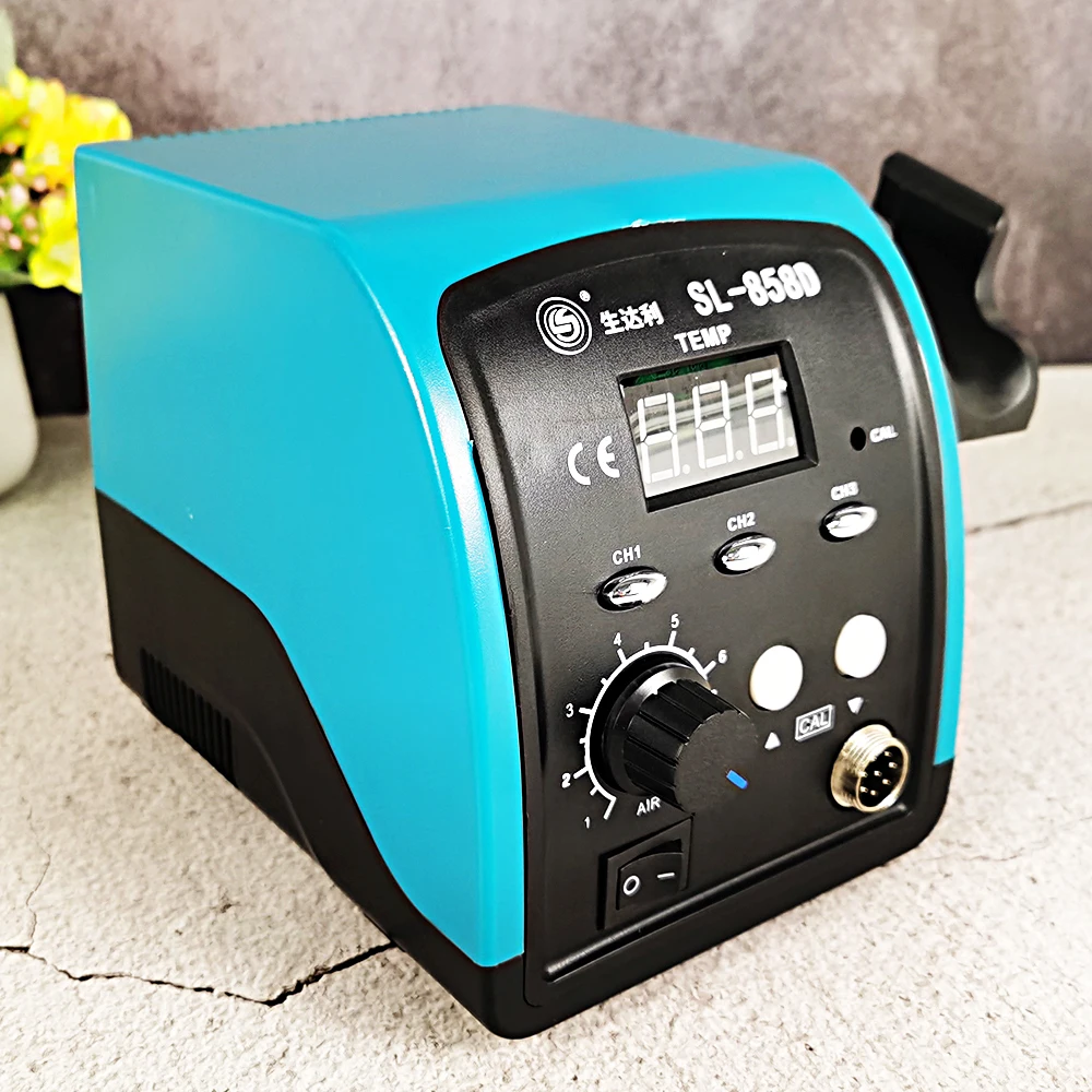 

Hot Air Gun Welding Stand SL-858D Desoldering Station Three Groups Of Temperature Storage 750W Repair Tool With Welding Nozzle