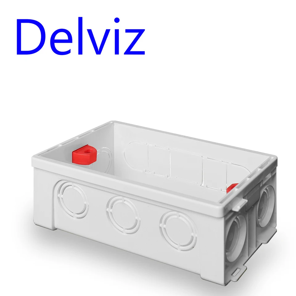 Delviz Wall Switch BOX Gniazdo ścienne w kasetce, 146 mm tworzywa sztuczne, do włącznika światła naściennego Standard UE Skrzynka gniazdowa do montażu wewnętrznego