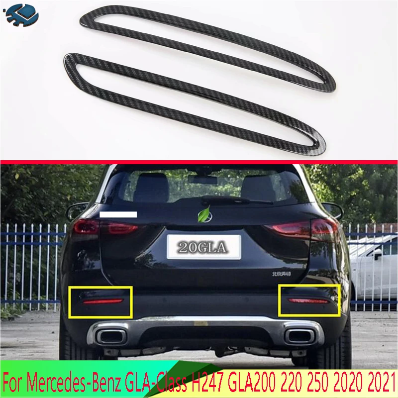 For Mercedes-Benz GLA-Class H247 GLA200 220 250 2020 2021 Rear Reflector Fog Light Lamp Cover Trim Bezel Frame Styling Garnish