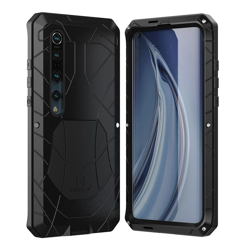 Case For Xiaomi Mi 10 pro note 10 Redmi Note 8 pro 9s With Screen Protector Hard Aluminum Metal Heavy Duty Protection Covers